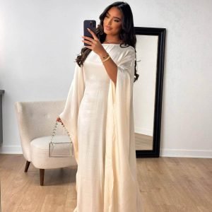 white butterfly abaya