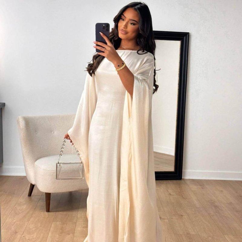 white butterfly abaya