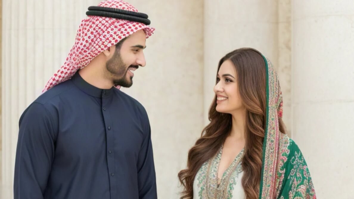 Muslim woman and man