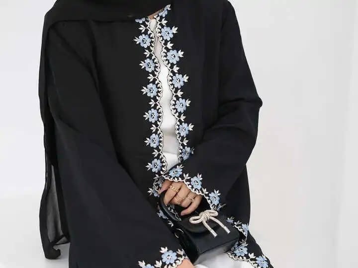 black open butterfly abaya