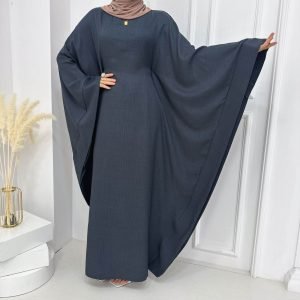 butterfly abaya in grey