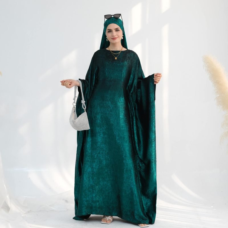 butterfly sleeve abaya green