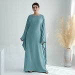green butterfly abaya