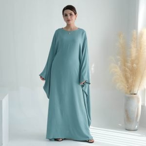 green butterfly abaya
