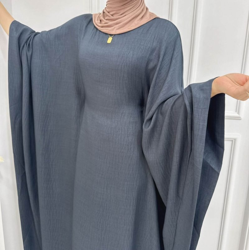 grey color butterfly abaya