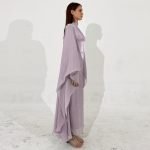 satin butterfly abaya side view