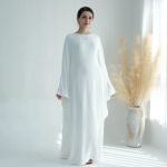 white butterfly abaya with belt1