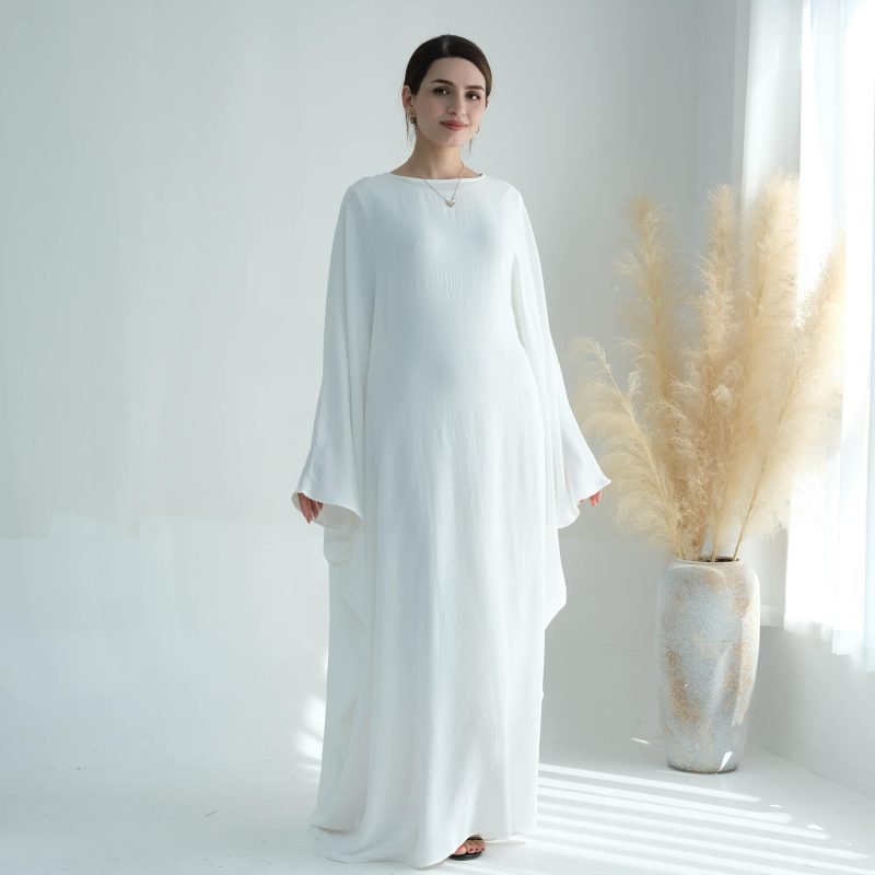 white butterfly abaya with belt1